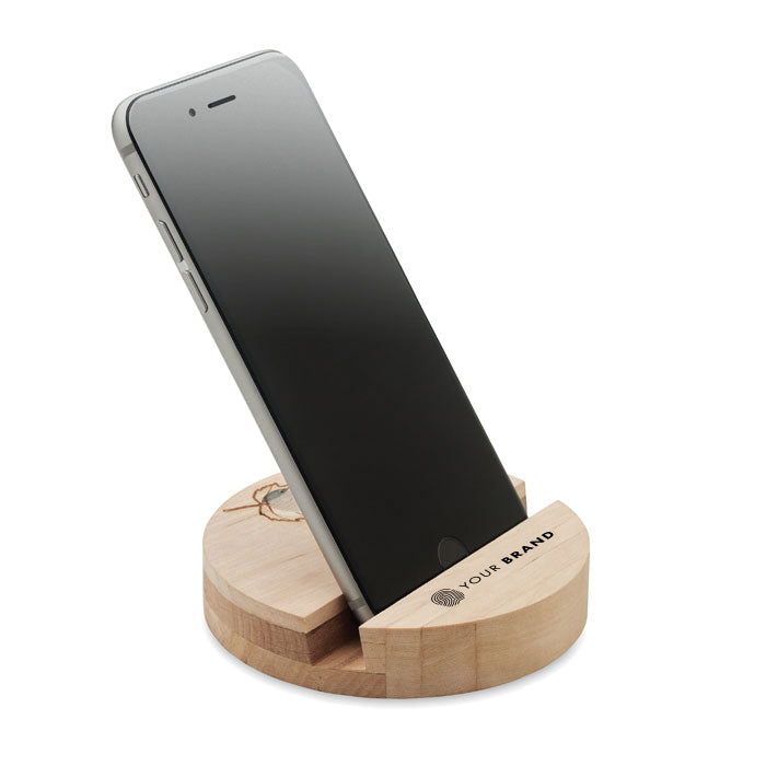 Birch Wood Round Phone Stand - R6691