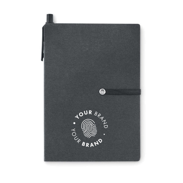 A5 Notizbuch aus Recyclingkarton mit Haftnotizen - R9213