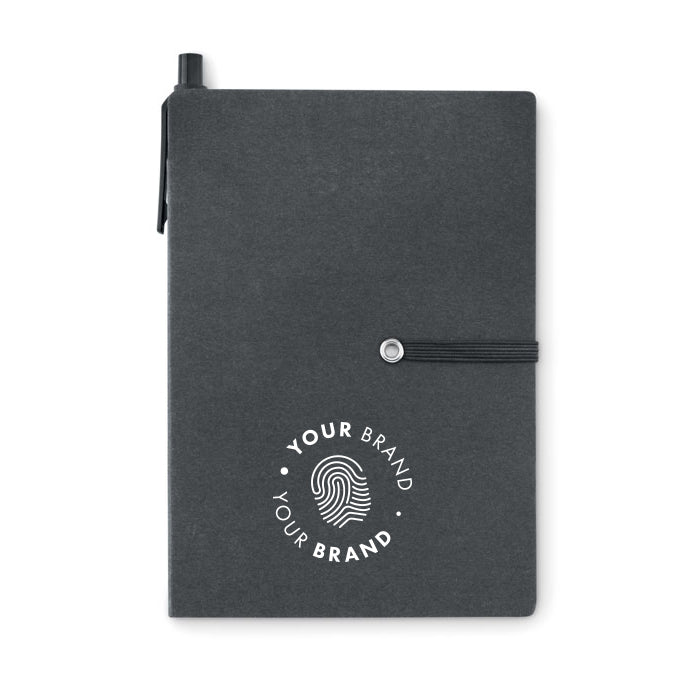 A5 Notizbuch aus Recyclingkarton mit Haftnotizen - R9213