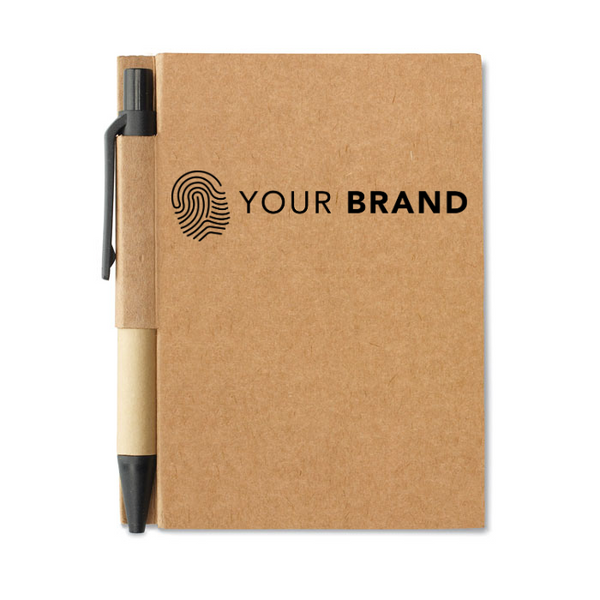 A6 Notizbuch aus Recyclingpapier mit Stift - R7626