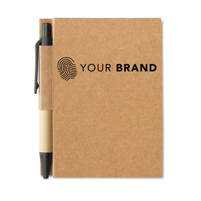 A6 Notizbuch aus Recyclingpapier mit Stift - R7626