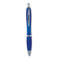Soft grip push button ball pen