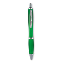 Soft grip push button ball pen